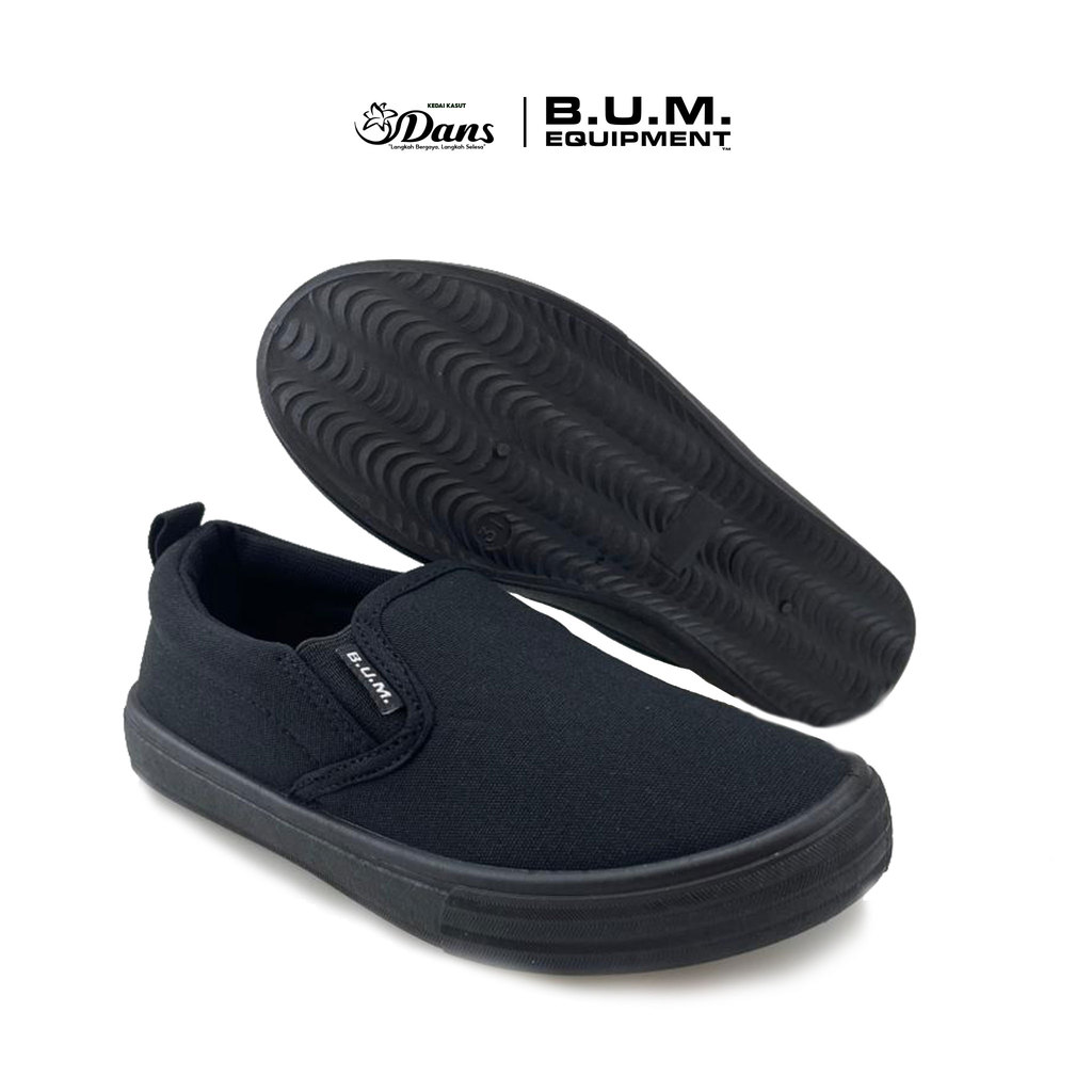 Dans X BUM อุปกรณ์ Kasut Sekolah Kanak Unisex - สีดํา CS902 Back To School รองเท้าสีดํา