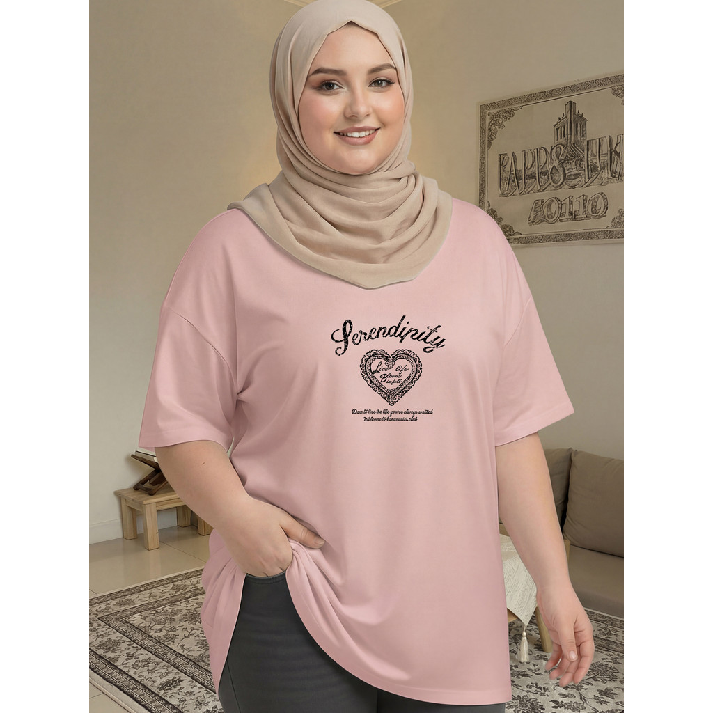 2Y557 [AIYOU] XL-5XL เสื้อยืดผู้หญิง Plus ขนาด Tshirt ผู้หญิง Baju Perempuan สไตล์เกาหลีคู่ T เสื้อล