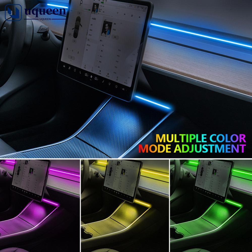 UQUEEN 110 ซม.30 ซม.รถ Ambient ไฟ USB APP ควบคุมระยะไกล LED ภายใน RGB Symphony บรรยากาศโคมไฟสําหรับ 