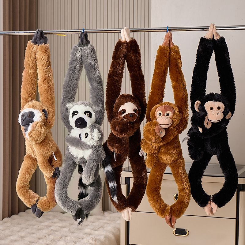ตุ๊กตาลิงแขนยาว Chimpanzee ของเล่นตุ๊กตา Sloth ผ้าม่านขนาดเล็กแขวนของขวัญวันเกิด