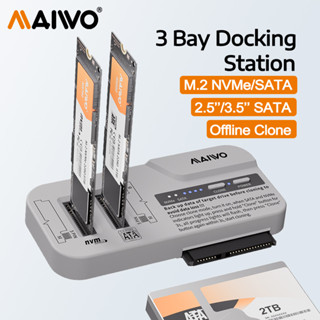 MAIWO 3 Bay Docking Station M.2 NVMe SATA SSD Case & 2.5 3.5…