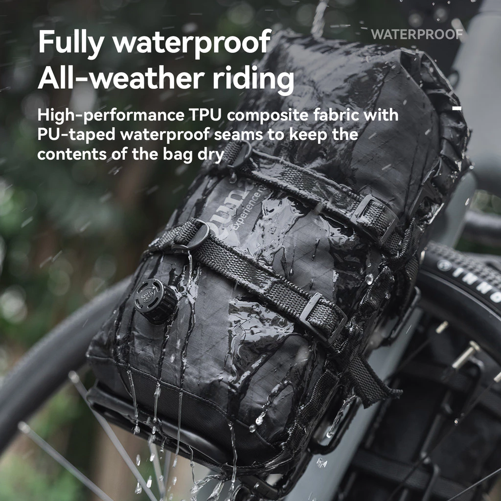 Qunature Bikepacking ถุงกันน้ำแบบบีบอัด 6/12L กระเป๋าข้างจักรยานแบบ Dry Bag ขยายได้ ทนต่อการสึกหรอ เหมาะสำหรับทัวร์ริ่งและปั่นไปทำงาน ใช้ได้กับจักรยานเสือหมอบและเสือกรวด thumbnail 4
