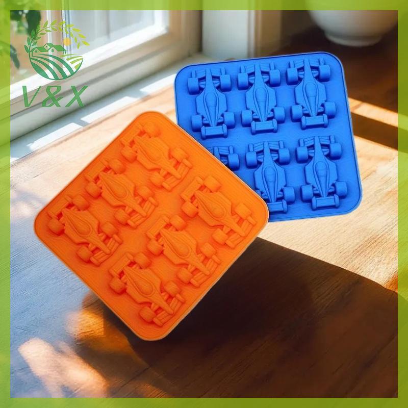 [V&X] 6-Cavity Formula Racing Car Ice Mold Ice Mold, Silicone Racing Car Jelly Mold 3d Race Car Tumb