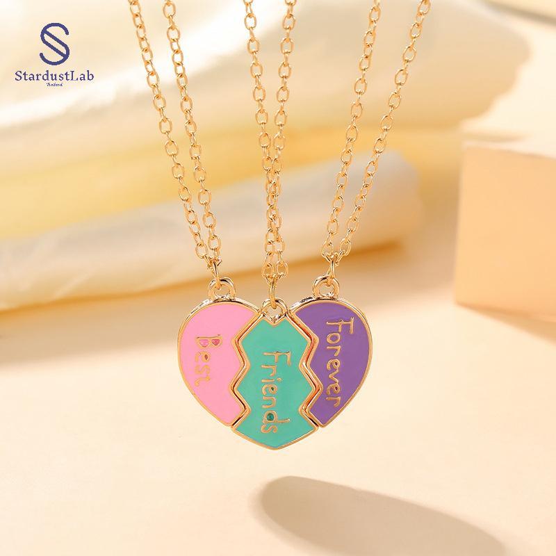 StardustLab สร้อยคอมิตรภาพ พวงมาลัยแม่เหล็กหัวใจสามดวง(SDL)