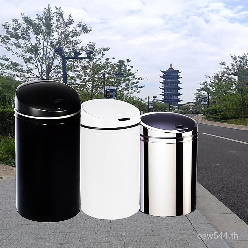 ถังขยะ Commercial สมาร์ท 40L60L ด้านล่าง Mute รอบในครัวเรือนปิดผนึกสแตนเลส 30L Induction Storage Bin