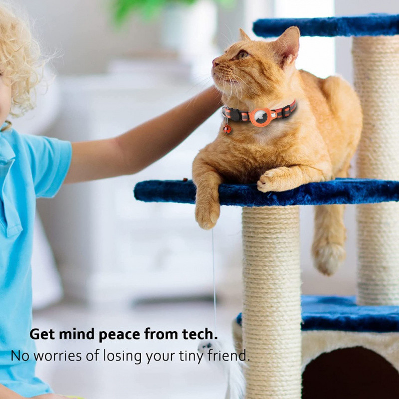 [Locator] GPS Tracker Pet Collar AirTag พร้อมกระดิ่งสะท้อนแสง GPS Cat เข้ากันได้กับ Android IOS