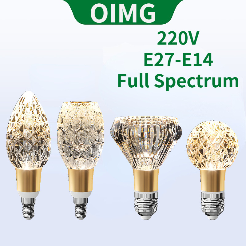 OIMG LED Creative คริสตัลหลอดไฟเต็มสเปกตรัม E27 E14 Ultra Bright ยุโรปร้านอาหารห้องนั่งเล่นจี้ 220V 7W แสงอบอุ่น 3000K Neutral Light 4000K แสงสีขาว 6000K