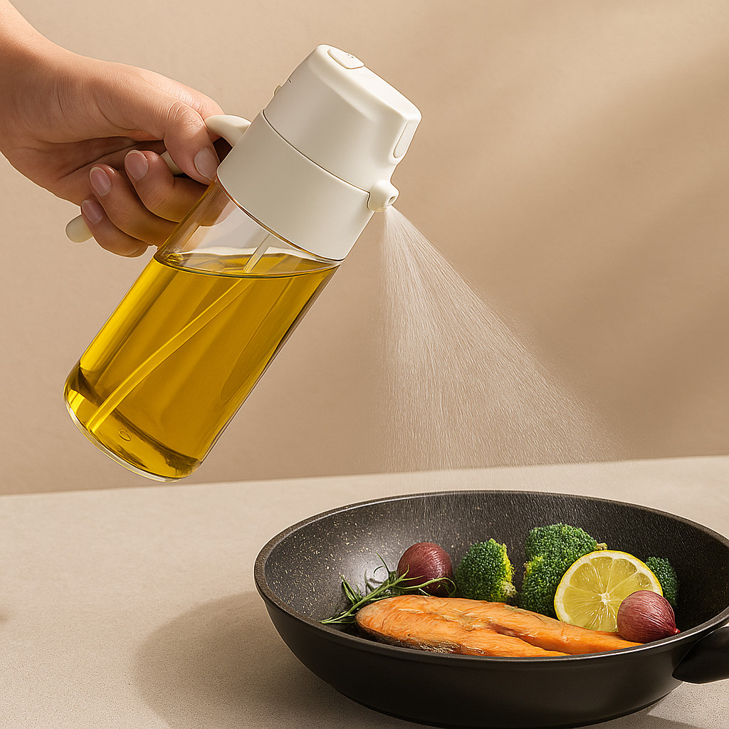 สเปรย์ขวดแก้วใส่น้ำมันพืช น้ำมันมะกอก แบบพ่นฝอย หัวกดใช้ง่าย ใช้คู่กระทะไม่ติดหม้อ - รูปที่ 6