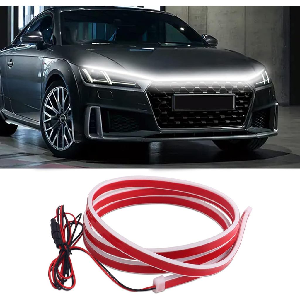 Dynamic Car Hood Light Strip, 59/71/79 Inches Flexible Exterior LED Strip Lights, Waterproof Daytime