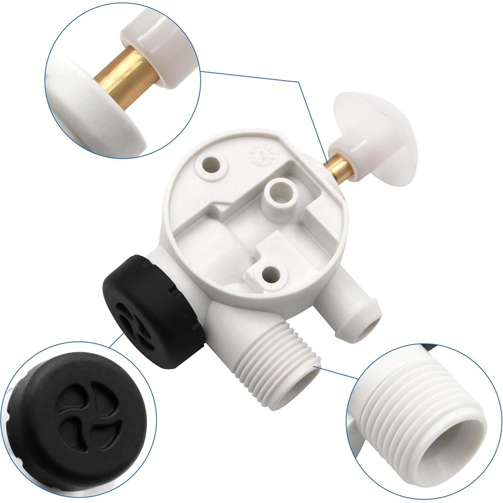 385314349 RV Water Valve Assembly Camper Trailer Toilet Repair Kit Replacement for Dometic Sealand E