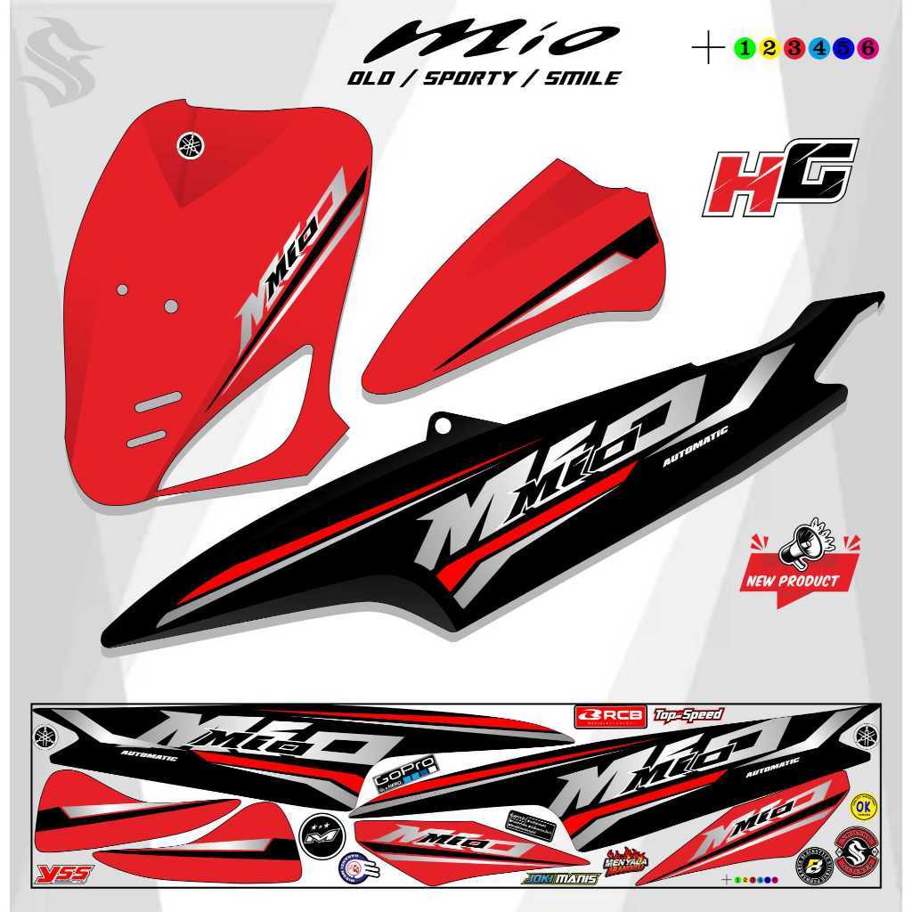 MIO SMILE STRIPING STICKER/ SIMPLE VARIATION OF SPORTY MOTORCYCLE LAMYNASI H77