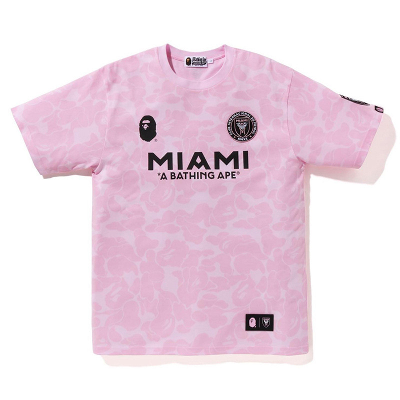 BAPE Street Wear Miami Cameo Shirt แขนสั้น เสื้อยืดสำหรับทั้งผู้ชายและผู้หญิงในฤดูร้อน
