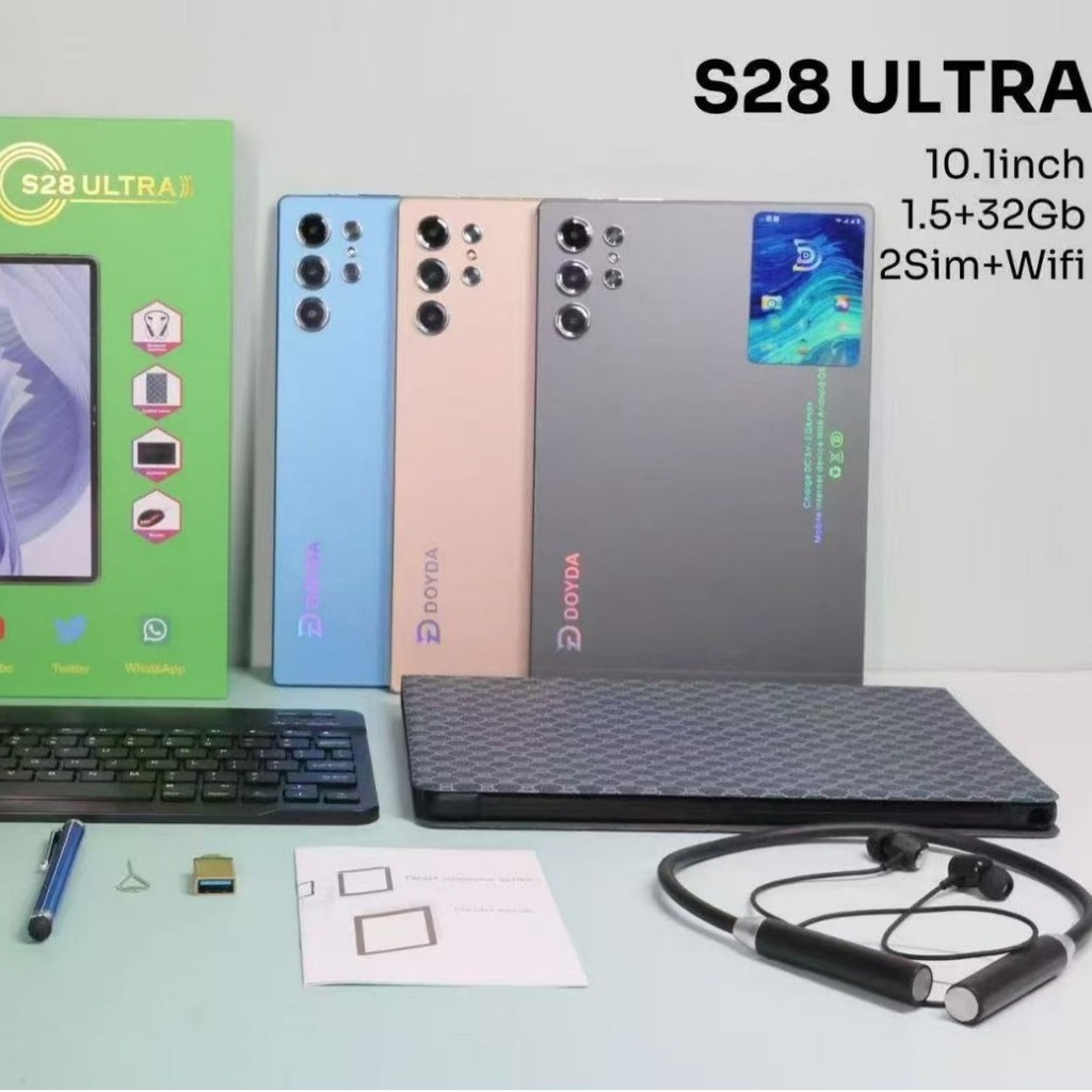แท็บเล็ต DOYDA S28 ULTRA ข้ามพรมแดน 34 ซม. พร้อมการโทร 2SIM + wifi พร้อมเมาส์คีย์บอร์ด