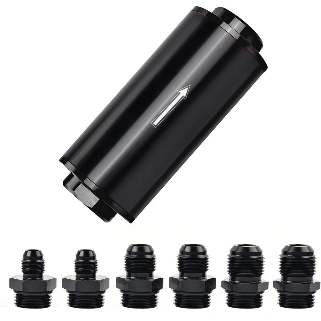EVIL ENERGY 6AN 8AN 10AN Inline Fuel Filter 10 Micron 50MM Aluminum