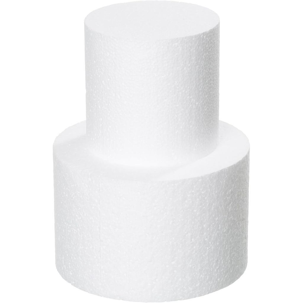 2 Tiers 4" 6" Fake Cake 4 Inch Tall Fake Birthday Cake Rounds Styrofoam Cake Dummies Set for Birthda