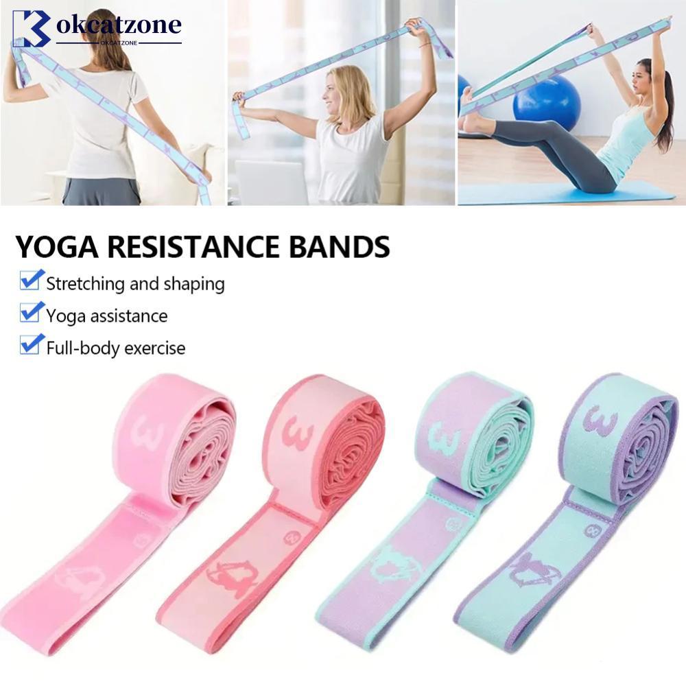 OKCATZONE 8 12 ส่วนผู้ใหญ่เด็กยืดหยุ่นโยคะความต้านทาน Bands Dance Training Gym Home Pilates การออกกํ