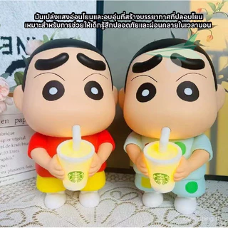 Crayon Shin-Chan โคมไฟน่ารัก โคมไฟหัวเตียง ไฟแต่งห้อง ตุ๊กตาโคมไฟน่ารัก ตุ๊กตาไฟกลางคืนรูปตุ๊กตา