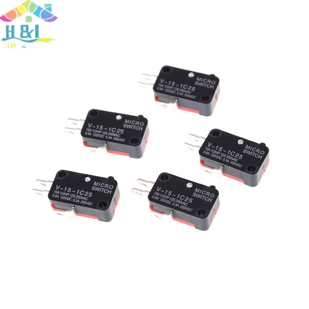 H&L Nov 5 ชิ้น V-15-1C25 KW9-0 Micro Limit Switch 15A 125/250VAC {th}