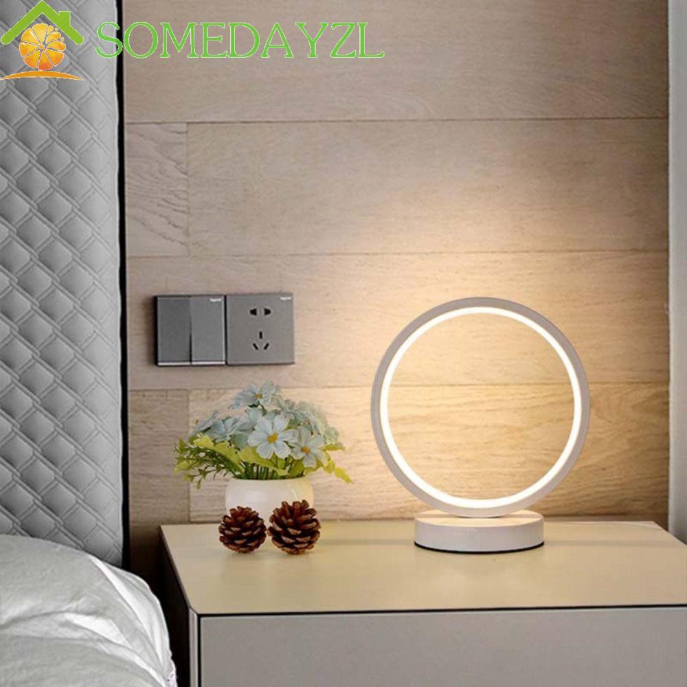 SOMEDAYZL ไฟกลางคืน, ปลั๊ก USB Simple LED วงกลมแหวนโคมไฟตั้งโต๊ะ, ตกแต่งบ้าน Creative โมเดิร์นไฟอ่านหนังสือร้านอาหารโรงแรม