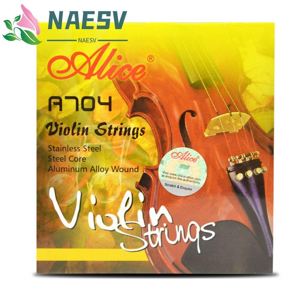NAESV 1 ชุด A704 ไวโอลิน Strings, 4/4 3/4 1/2 1/4 1/8 เปลี่ยน Alice Strings, ไวโอลินอุปกรณ์เสริม Winding Steel-core Alloy Nickel String Violacleist