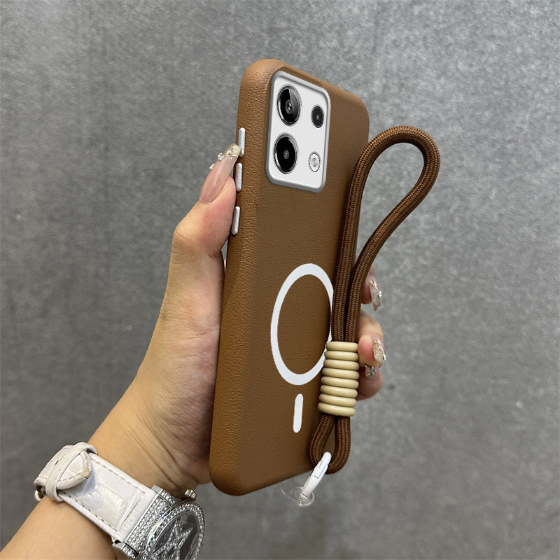 2 in 1 สําหรับ poco x6 pro 5G poco M6 PRO 4G redmi 13c 5g poco M6 5g F6 F7 PRO ไร้สายแม่เหล็กซิลิโคนสไตล์ใหม่หนัง Grain เคสโทรศัพท์เลนส์ป้องกันกันกระแทกนุ่มกรณี SJJC - รูปที่ 4