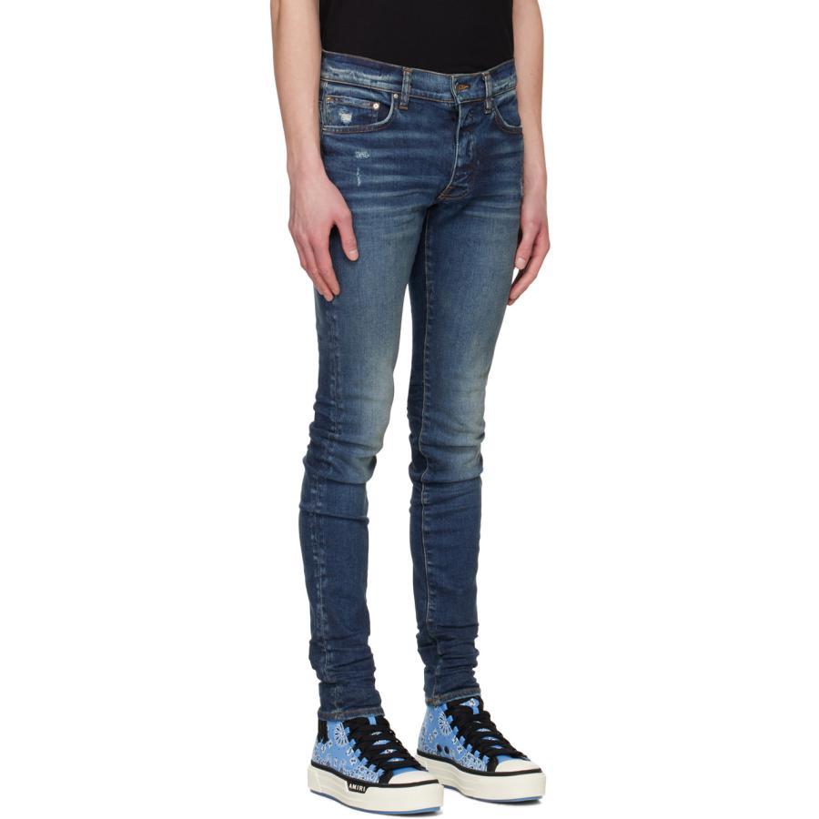 GSM23 Spring Summer Amiri Stack Blue Mens Skinny Jeans