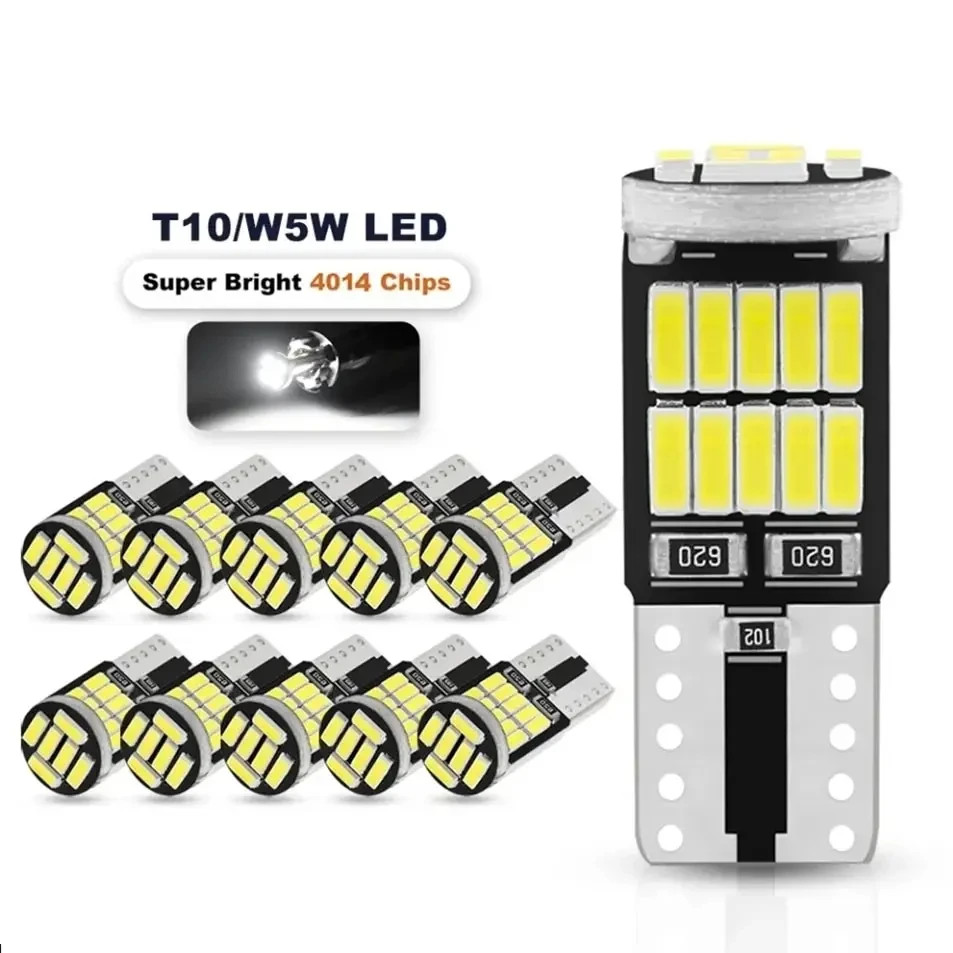 BINGOU ไฟ LED T10 W5W อ่านหนังสือ ป้ายทะเบียนรถ ประหยัดพลังงาน หลายสี ติดตั้งง่าย Plug & Play