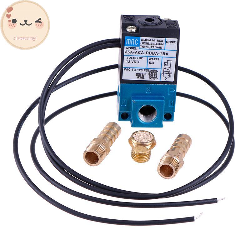 Chee 1 ชุด MAC Solenoid วาล์ว 1/8 35A-ACA-DDBA-1BA พร้อมเครื่องระงับเสียงทองเหลือง DC12V EN