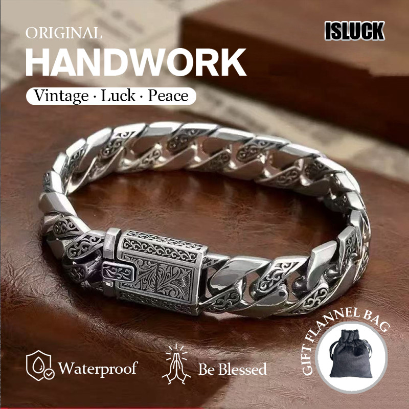 ความรู้สึกครอบงําและขั้นสูง Seiko Tang หญ้าสร้อยข้อมือพังก์ส่วนบุคคล unisex สร้อยข้อมือแฟชั่นฮิปฮอปย้อนยุคยุโรปและอเมริกา