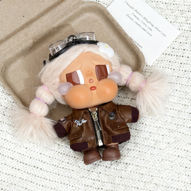 สําหรับ Crybaby Vacation Mode On Doll Casual Vintage Flight Jacket ชุดสําหรับร้องไห้เด็ก/Labbu 3.0 ตุ๊กตาเสื้อผ้าอุปกรณ์เสริม