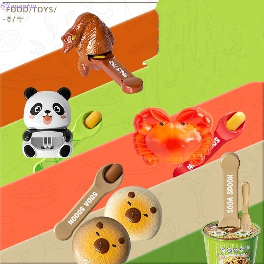 QUENTIN Ramen Feeding Toy, French Fries Crab Food Feeding Toys, Desktop Ornament Cartoon Bread Roast