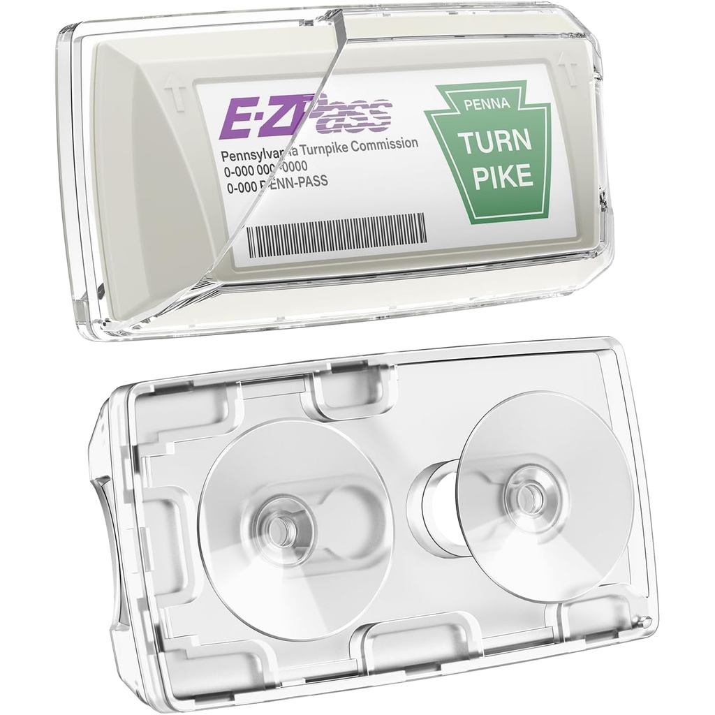 EZ Pass Holder สําหรับกระจกหน้ารถ, Toll Pass Transponder Holder ถ้วยดูดที่แข็งแกร่งเป็นพิเศษสําหรับร