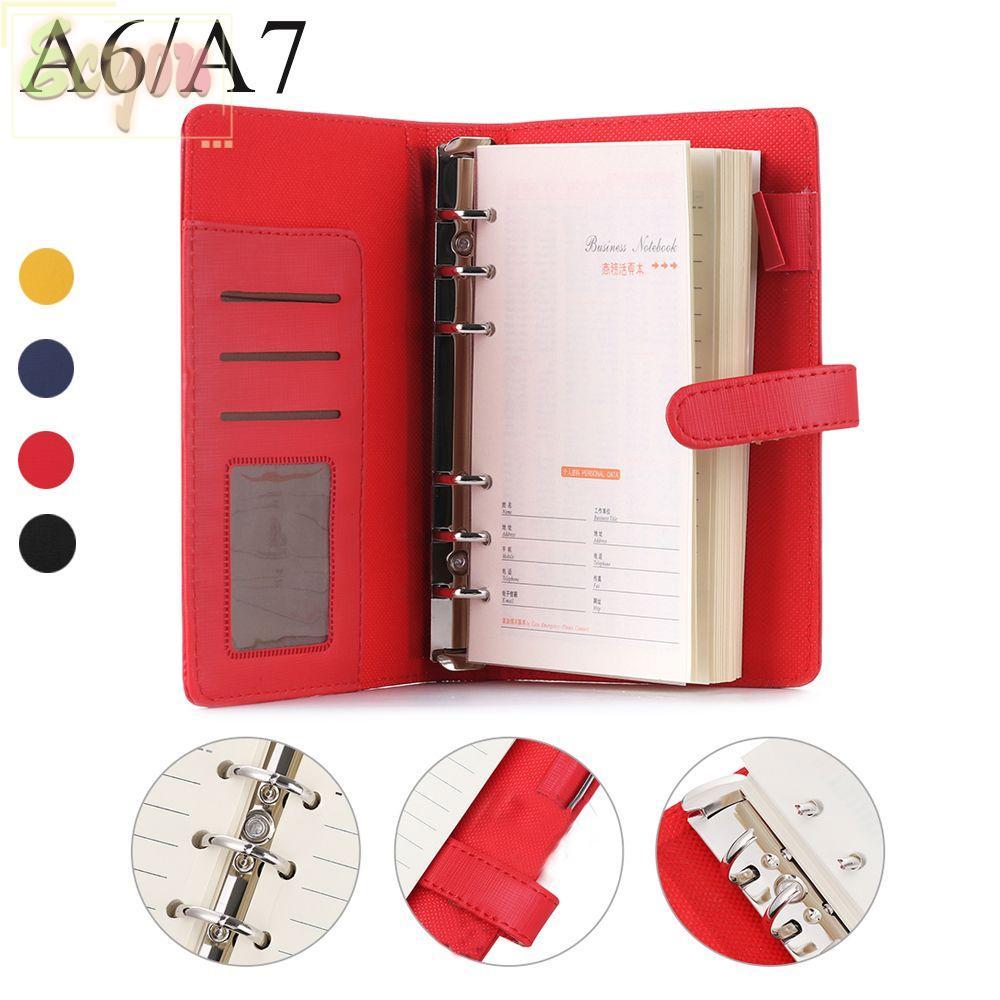 EJYOU A6/A7 แฟ้มโฟลเดอร์รีฟิลอุปกรณ์สํานักงานแฟชั่นการ์ด Organizer หลวม Leaf Journal Notepad