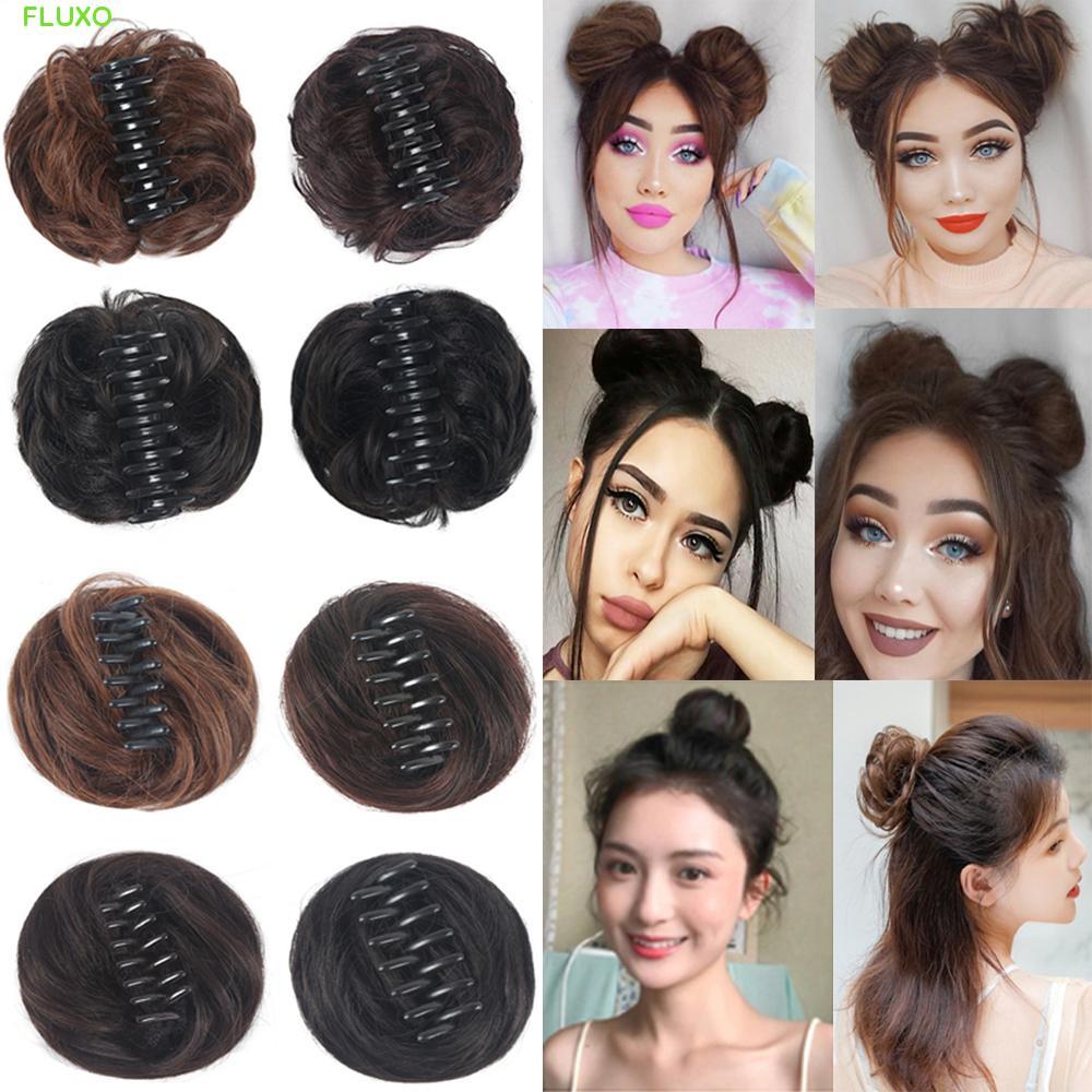 FLUXO วิกผมสั้นผู้หญิง ผมสังเคราะห์แบบ Lady Clip-on สำหรับทรงผม Bun