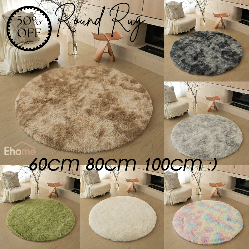 พรมขนนุ่มทรงรี มีขนาด 60 ซม. 80 ซม. และ 100 ซม. ซักเครื่องได้ และไม่หลุดร่วง