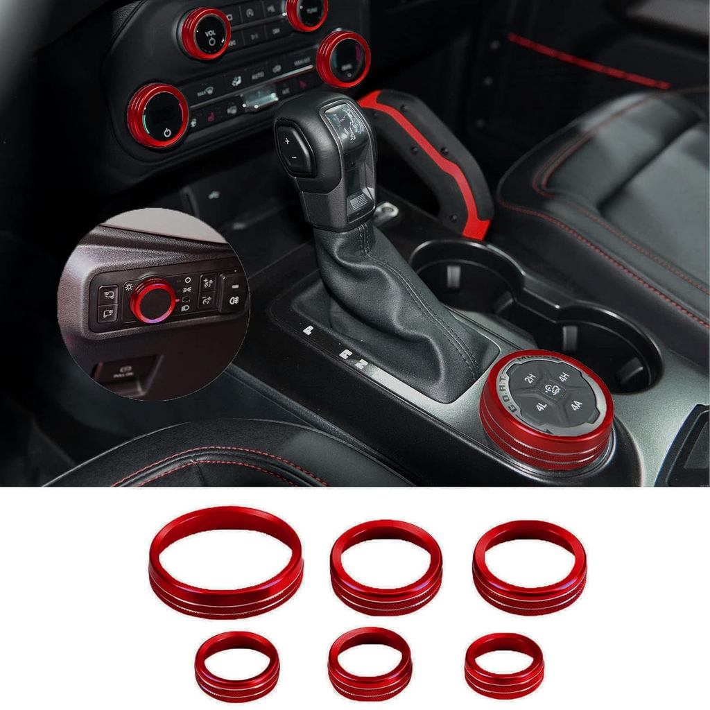 for Ford Bronco 2021-2025 Accessories Air Conditioner Headlight Switch Knob 4WD Wheel Drive Trailer 