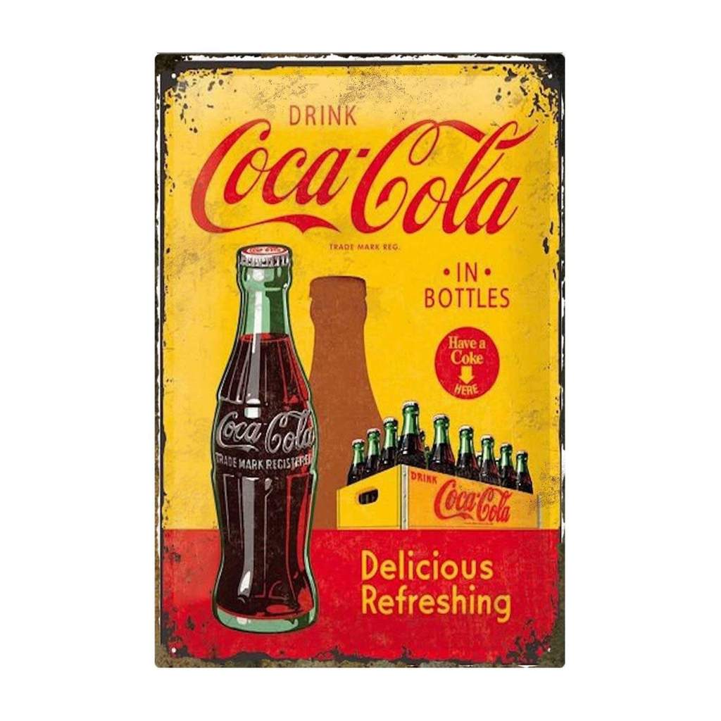 Coca Cola โลหะป้ายดีบุกโล่ออกแบบ Vintage Wall Decor สําหรับบาร์ผับคลับ