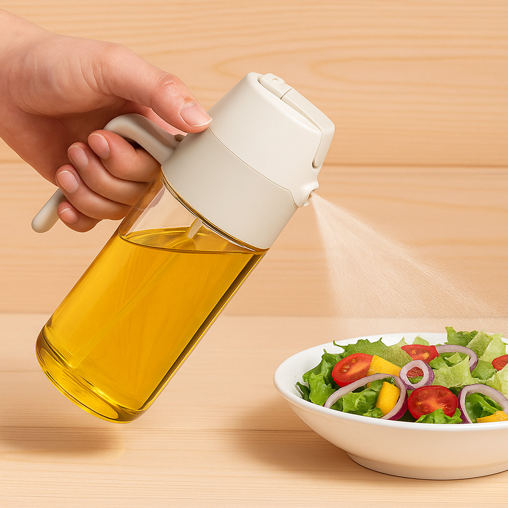 สเปรย์ขวดแก้วใส่น้ำมันพืช น้ำมันมะกอก แบบพ่นฝอย หัวกดใช้ง่าย ใช้คู่กระทะไม่ติดหม้อ - รูปที่ 4