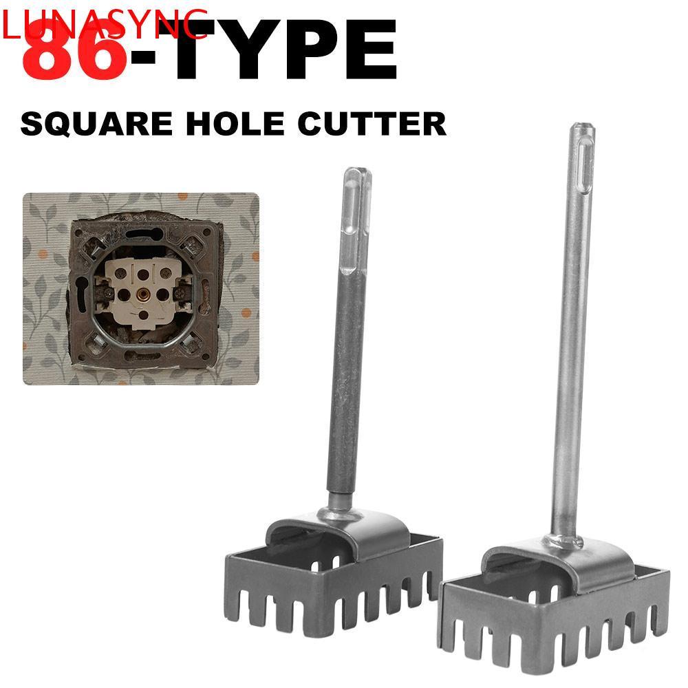 LUNASYNC เครื่องตัดรูสี่เหลี่ยม, Slotting Quick Cutting Square Socket Puncher, Creative Round-handle