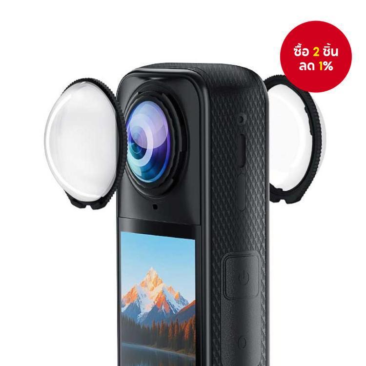 สําหรับ Insta360 X5 PULUZ ฝาครอบป้องกันเลนส์หมุนมาตรฐาน PC (โปร่งใส)