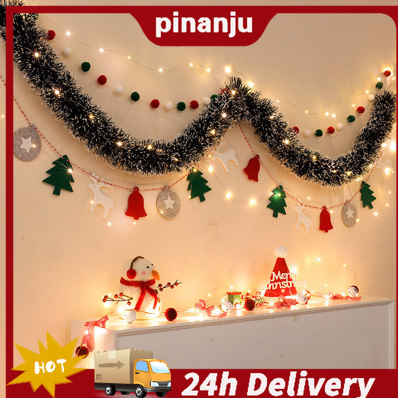 2M Merry Christmas แบนเนอร์ Felt คริสต์มาสแขวน Bunting Garland เพดานแขวนตกแต่ง Xmas Party Supplies navidad