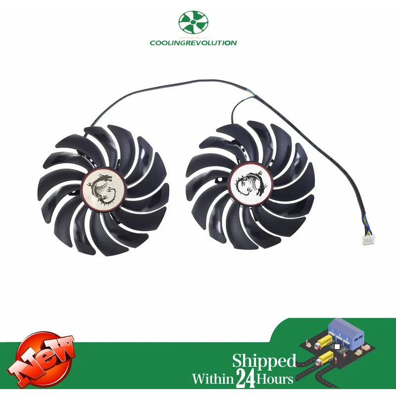 2 ชิ้น/ล็อตวิดีโอการ์ด cooler สําหรับ MSI GTX 1080/10.060 พัดลมสําหรับ msi GTX1080 GTX1070 ARMOR 8G 