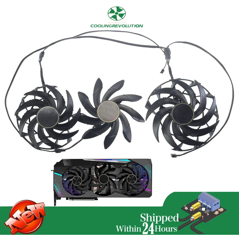 พัดลมการ์ดกราฟิก PLD10015B12H DC12V 0.55A 4Pin สําหรับ Gigabyte AORUS Radeon RX 6900 XT RX 6800 XT M