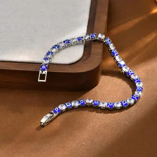 Vnox Evil Eye Zircon Tennis Bracelet for Women Men Amulet Protection Good Luck Minimalist Chain link