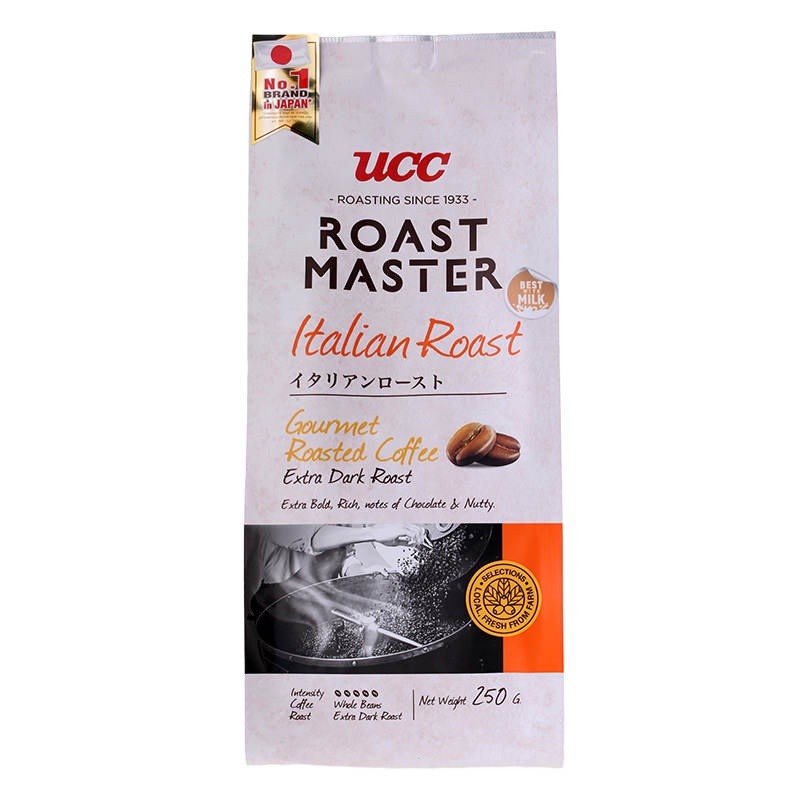 ยูซีซีกาแฟคั่วชนิดเมล็ดอิตาเลียนโรสต์มาสเตอร์ 250กรัม UCC Roast Master Italian Roast Coffee Beans 23