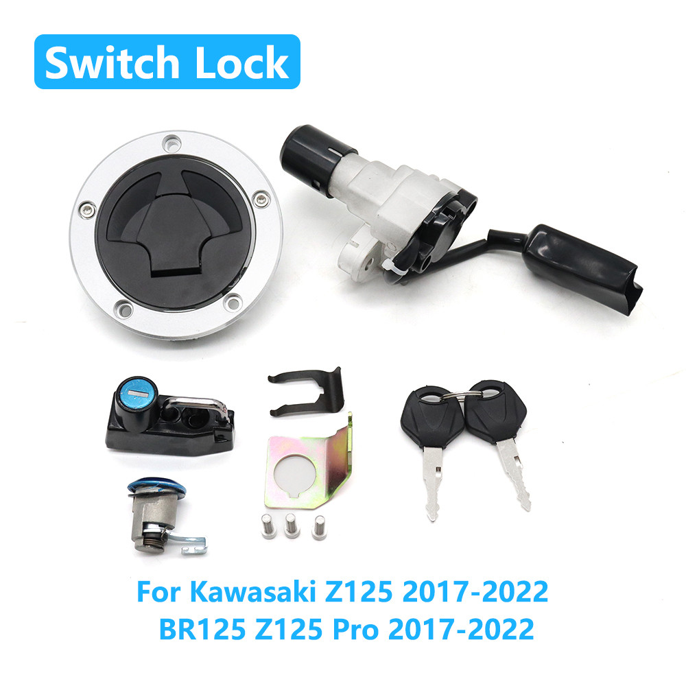 รถจักรยานยนต์จุดระเบิดสวิทช์แก๊สฝาครอบล็อคที่นั่งชุดสําหรับ Kawasaki Z125 2017-2022 BR125 Z125 Pro 2
