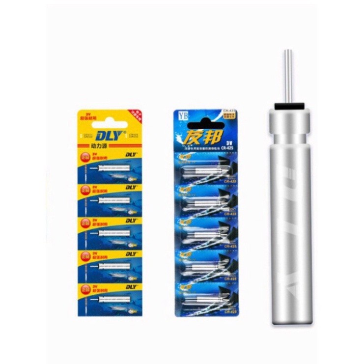 แบตเตอรี่อิเล็กทรอนิกส์ CR-425 [แพ็ค 5 ชิ้น] เฉพาะในการติดตั้งทุ่นตกปลากลางคืน PIN-CR-425