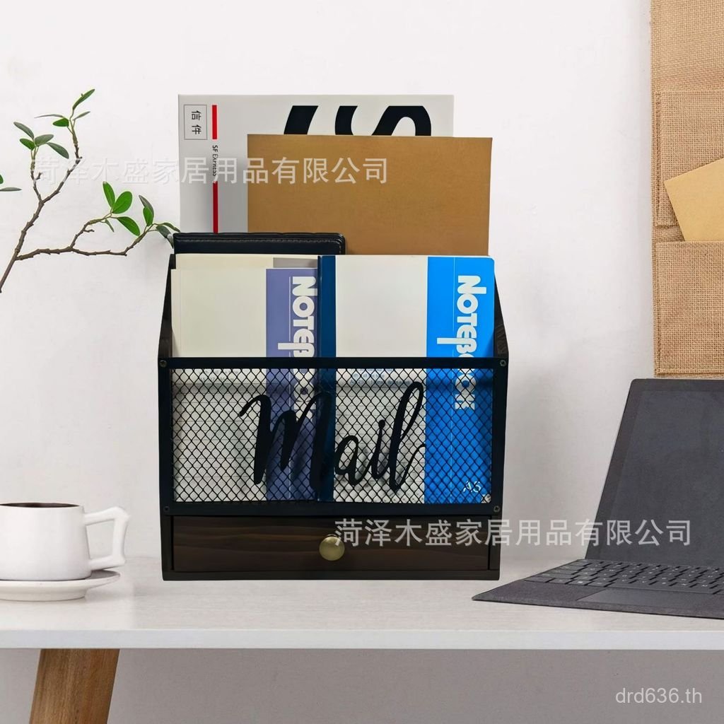 Country Style Desktop Retro File Ready Stock Mail Sorting Box Storage Box Storage Box File Wooden Bo