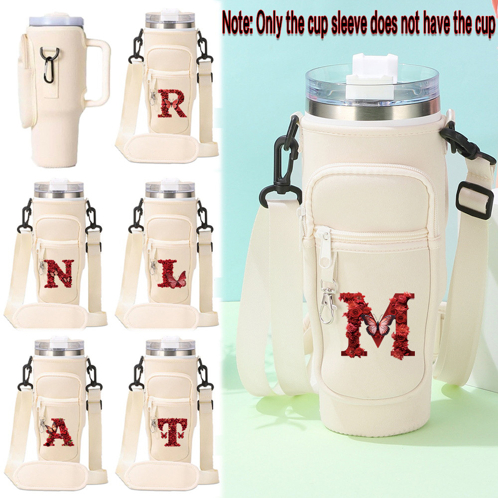 ใหม่ Tumbler crossbody bag ขวดน้ํากระเป๋า tumbler sleeve กันลื่น Outdo Ptable Cup Pouch school offic