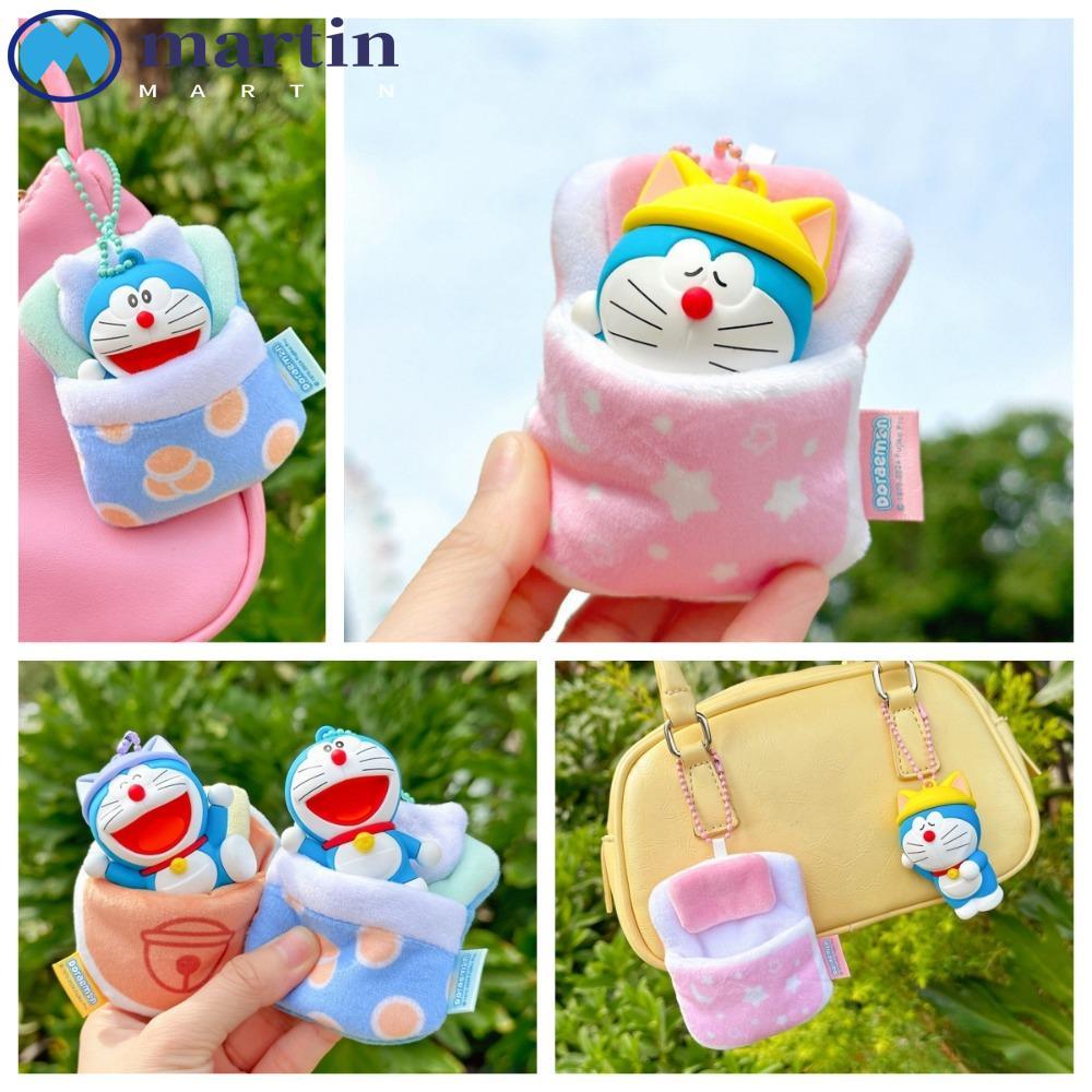 MARTIN Sleeping Doraemon พวงกุญแจ, Kawaii ของเล่น Good Night Doraemon พวงกุญแจ, ตลก PVC Creative Plu